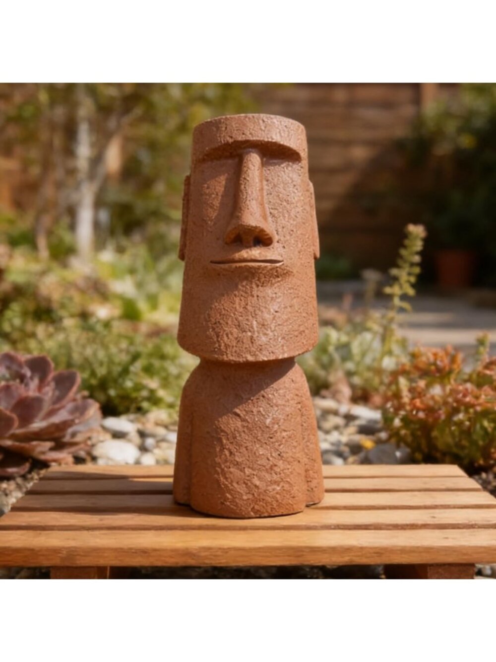 Easter Island Moai Statue Vase - Tiki Head Sculpture for Succulents & Flowers